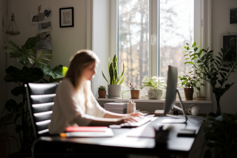 bureau-personne-floue-ordinateur-plante