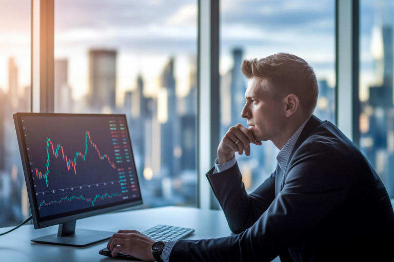 investisseur-bureau-ecran-graphes-ville