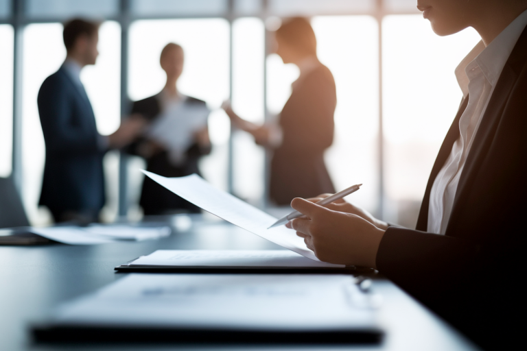 professionnel-bureau-documents-collegues