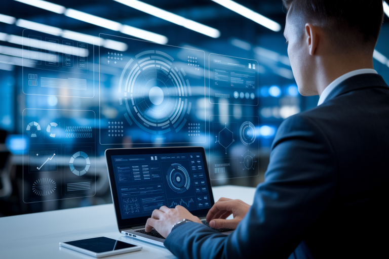 professionnel-dos-ordinateur-ecrans-numeriques