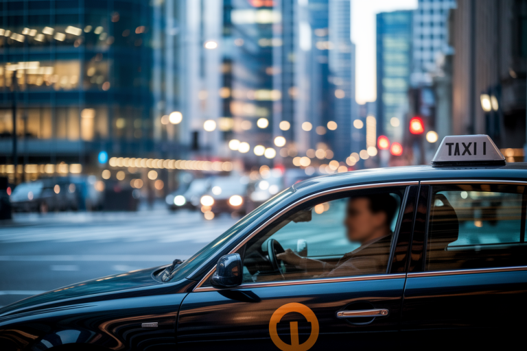 taxi-ville-chauffeur-flou-lumieres-soir