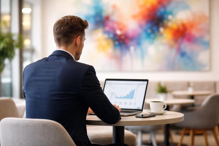 entrepreneur-dos-cafe-ordinateur-art-abstrait