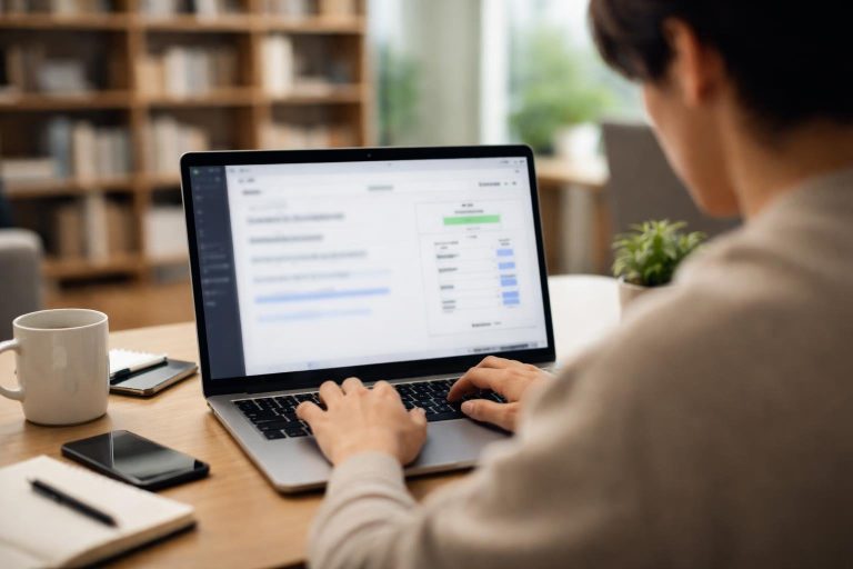 bureau-moderne-ordinateur-personne-clavier