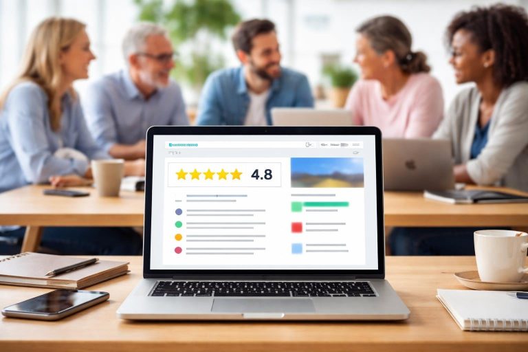 personnes-discussion-appareils-ordinateur-portable