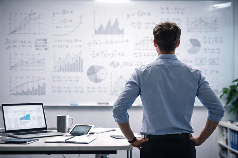 tableau-blanc-graphiques-personne-analyse