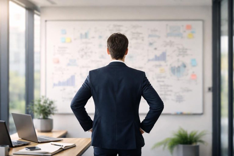 entrepreneur-dos-tableau-blanc-bureau-moderne