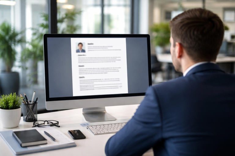 bureau-moderne-ecran-cv-recruteur