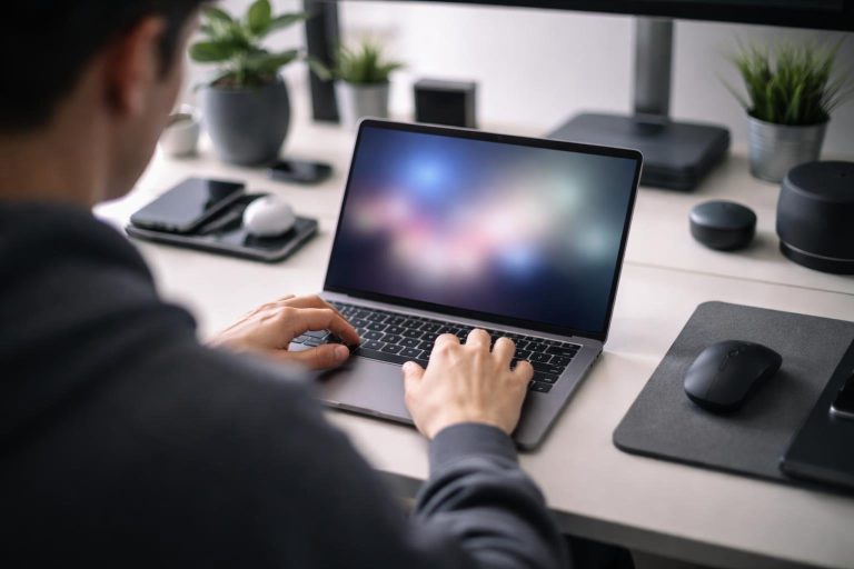 bureau-moderne-ordinateur-portable-equipment-tech