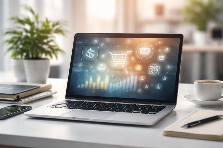 ordinateur-portable-bureau-moderne-ecommerce