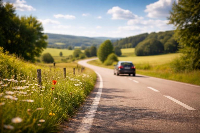 voiture-moderne-route-campagne-nuages